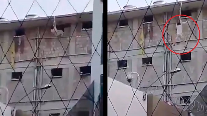[VÍDEO] Interno de la cárcel de Valledupar intentó fugarse por una ventana y se cayó desde un techo del penal