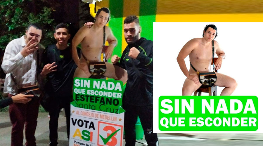 Candidato desnudo al concejo de Medellín : Todo vale en campaña