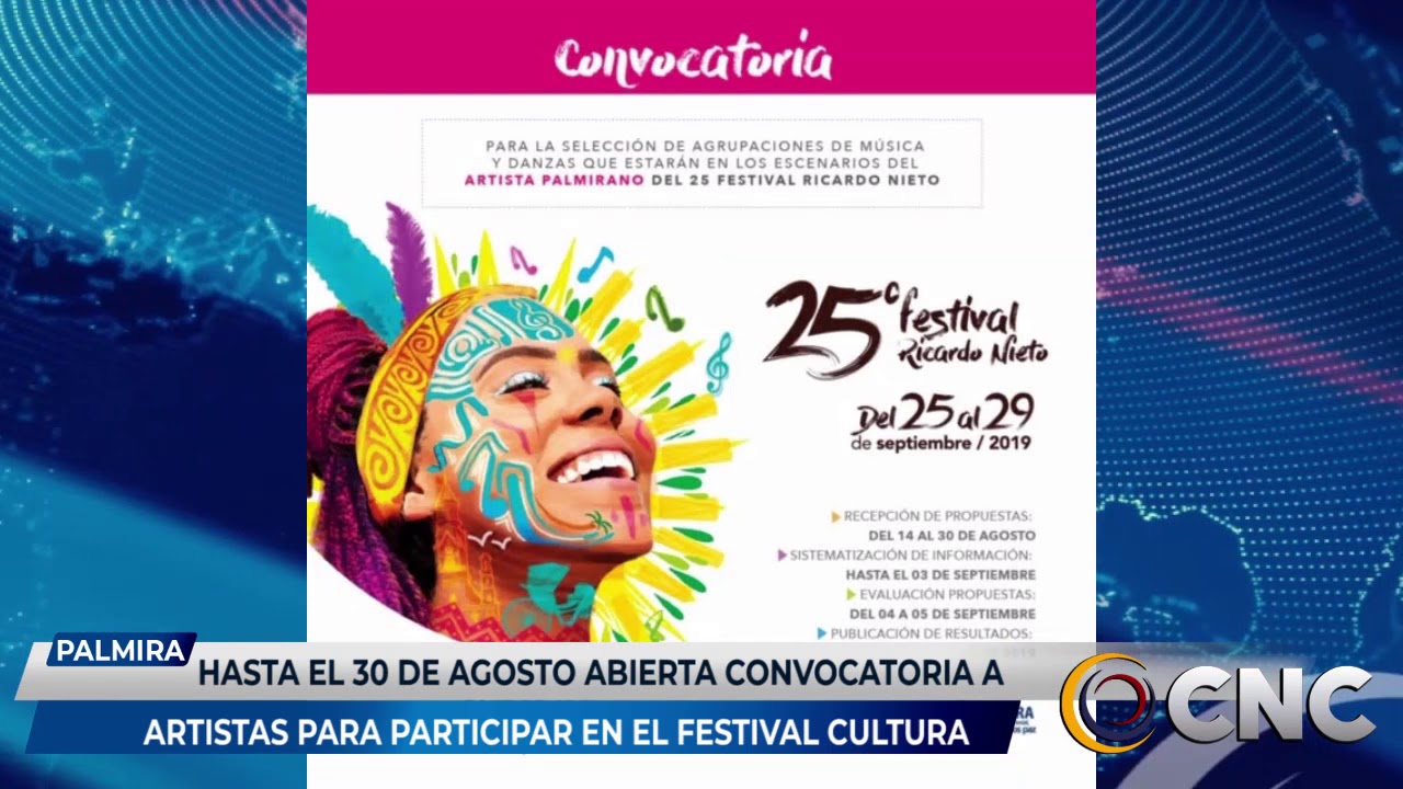Hasta el 30 de agosto abiertas convocatoria a artistas para participar en el Festival de arte Ricardo Nieto