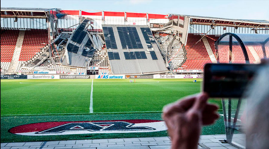 Se desplomó el techo del estadio del AZ Alkmaar en Holanda
