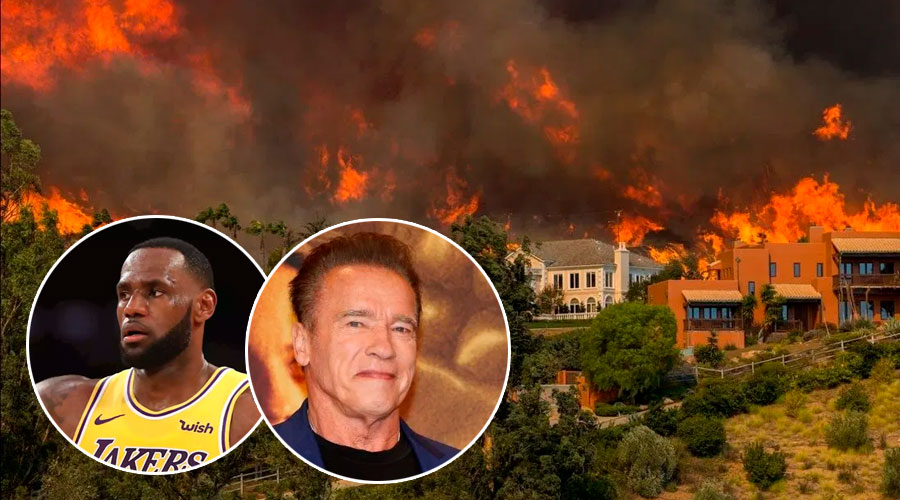 Schwarzenegger y LeBron James, evacuados por incendio en California