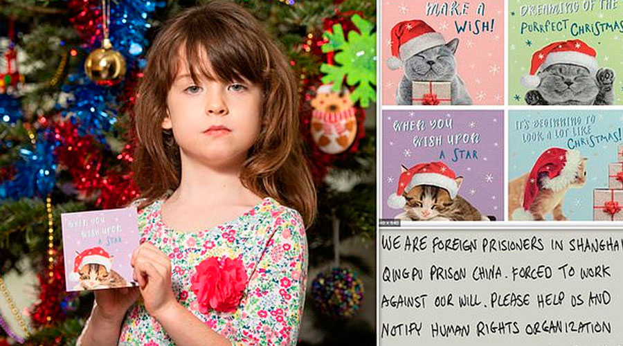 Una niña británica halla un pedido de SOCORRO en su tarjeta navideña