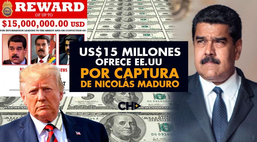 US$15 millones ofrece EE.UU por captura de Nicolás Maduro