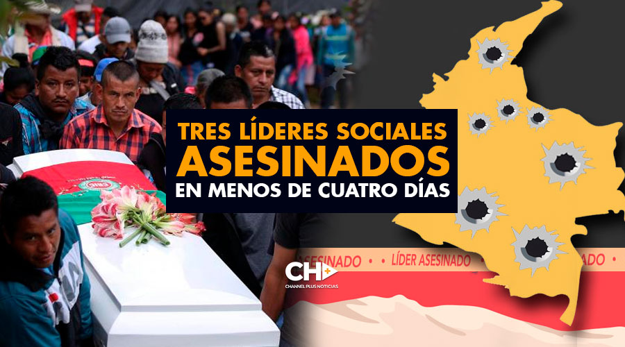 Tres líderes sociales asesinados en el Cauca en menos de cuatro días