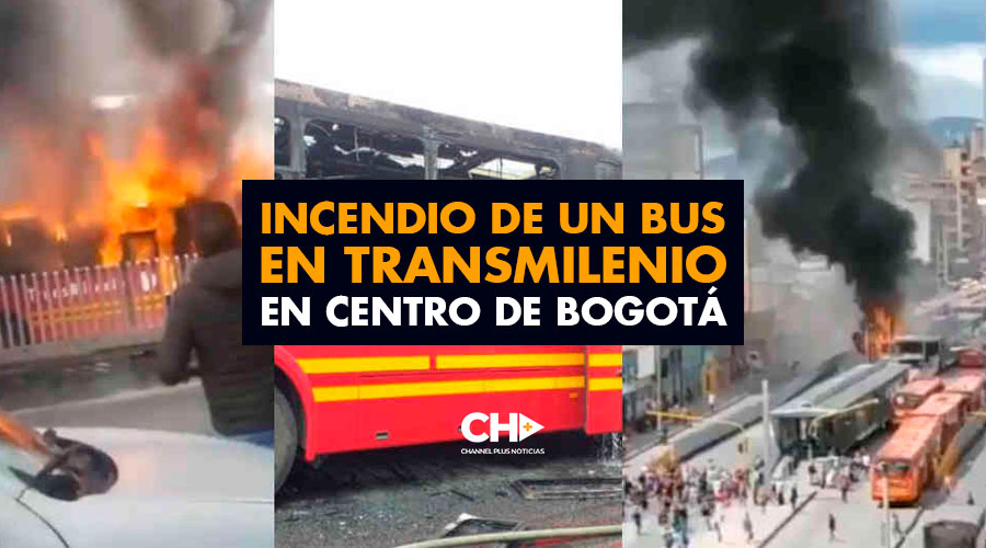 Incendio de un Bus en Transmilenio en Centro de Bogotá