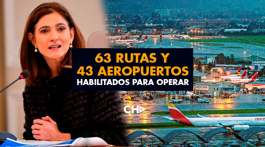 63 Rutas y 43 Aeropuertos habilitados para operar