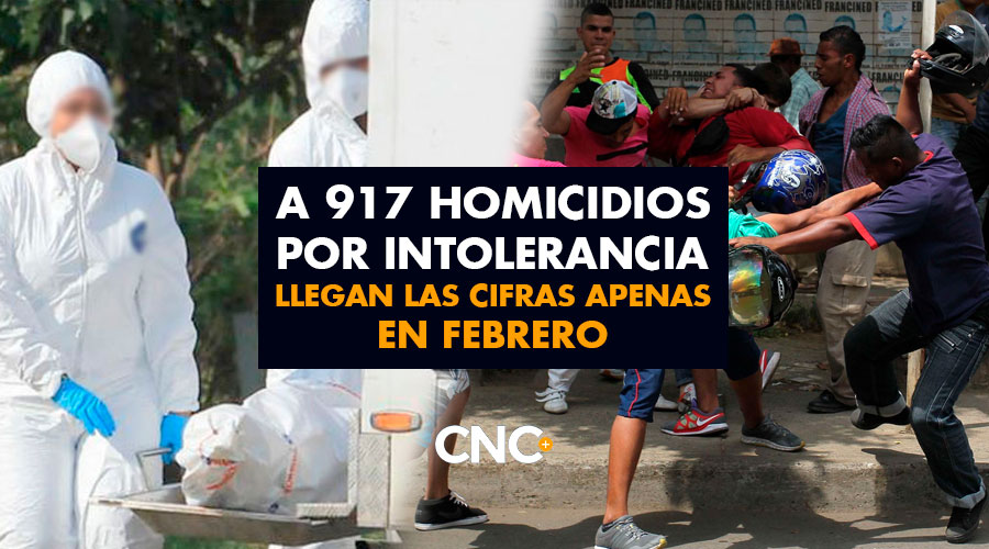 A 917 homicidios por INTOLERANCIA llegan las cifras apenas en Febrero