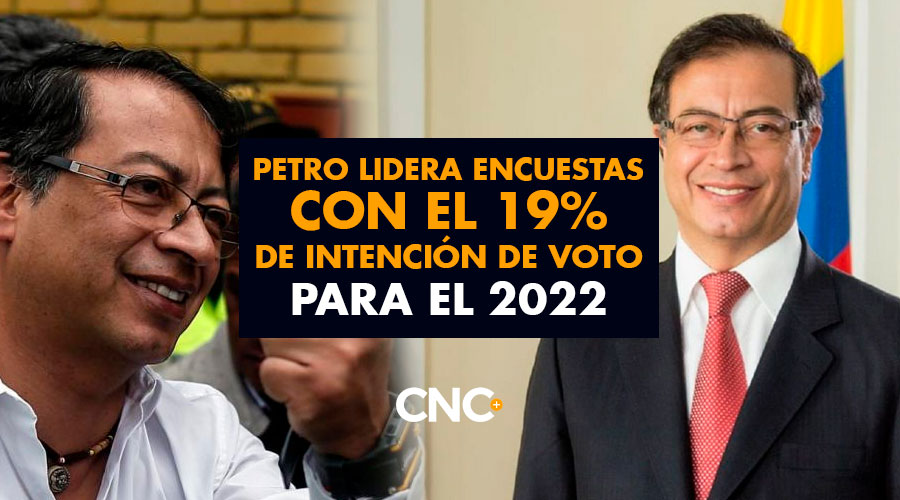 Petro lidera encuestas con el 19% de intención de voto para el 2022