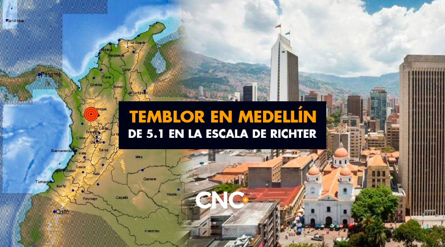 Temblor en Medellín de 5,1 sacude fuerte a la capital paisa