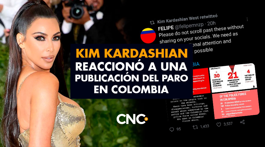 Kim Kardashian reaccionó a una publicación del paro en Colombia