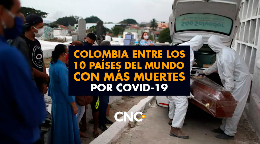 Colombia entre los 10 países del mundo con más MUERTES por covid-19