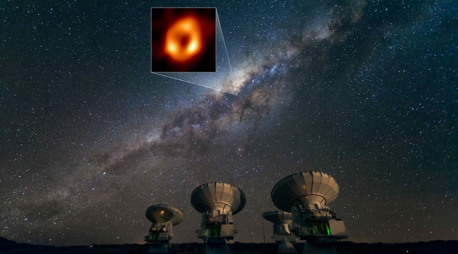 imagen de un agujero negro en el corazón de la Vía Láctea