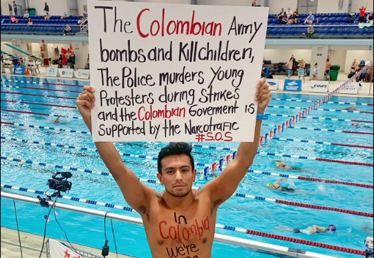 El nadador colombiano sin patrocinio por opinar de política