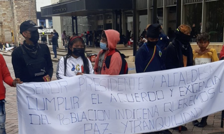 Desmanes en Bogotá tras protesta indígena. Ofrecen 50 millones de pesos de recompensa para dar con los responsables