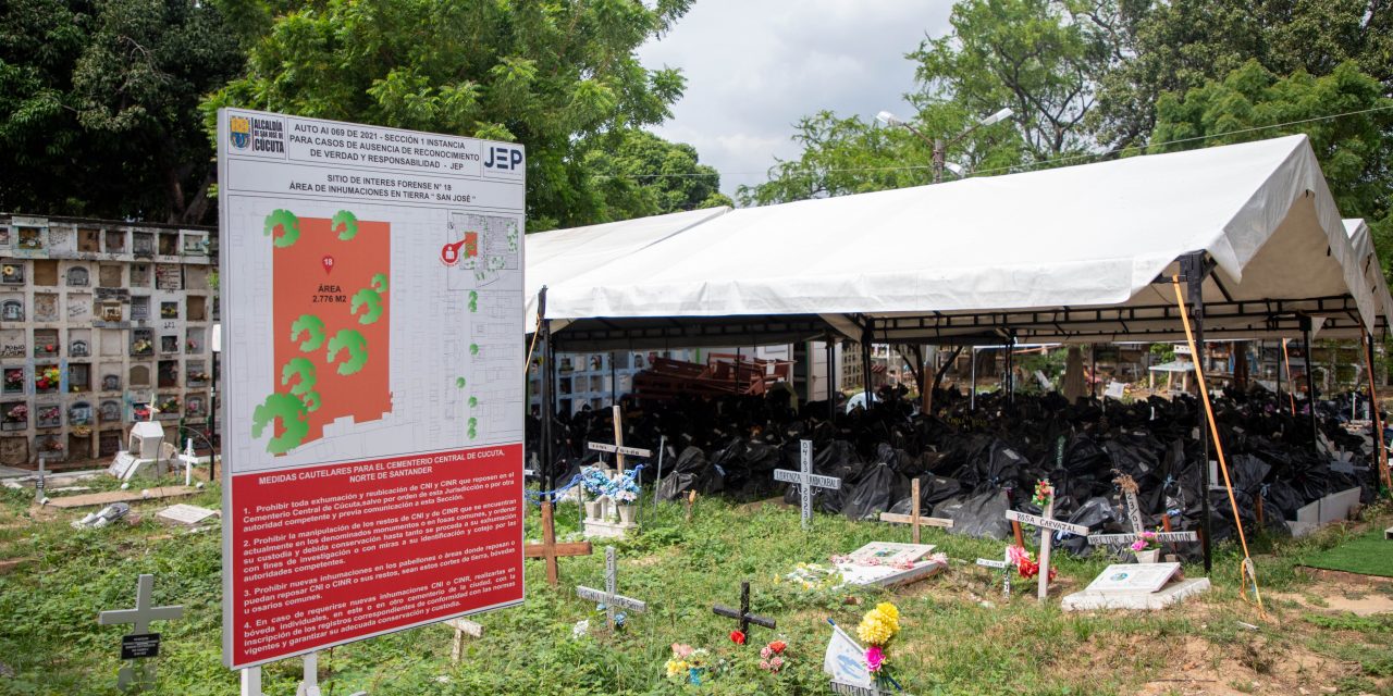<strong>JEP encuentra en cementerio de Cúcuta, 211 cuerpos en bolsas que podrían ser de víctimas de desaparición forzada</strong>