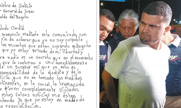 <strong>“Satanás” escribe desde la cárcel: “Yo no tengo nada que ver…”</strong>